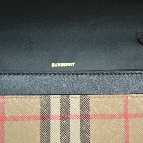 NWT BURBERRY VINTAGE CHECK LEATHER HAMPSHIRE CROSSBODY BAG CLUTCH - Picture 9 of 9